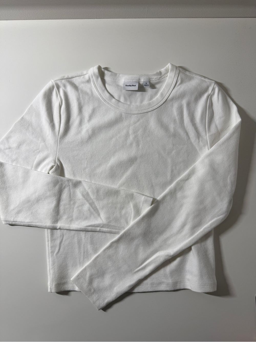 Sunday Best White Long-Sleeve Crewneck Tee